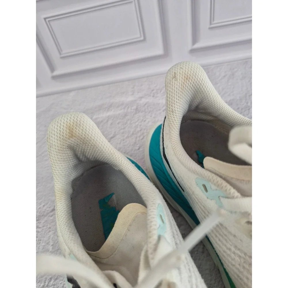Hoka Mach 5 Womens Running Shoes Size 6.5 B White Blue Yellow Profly+ Sneakers